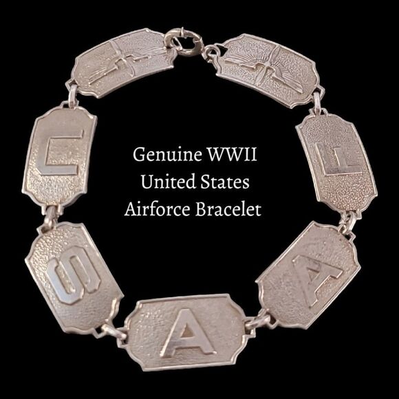 Vintage Sterling U.S. Army Air Forces USAAF Bracelet - Picture 1 of 8